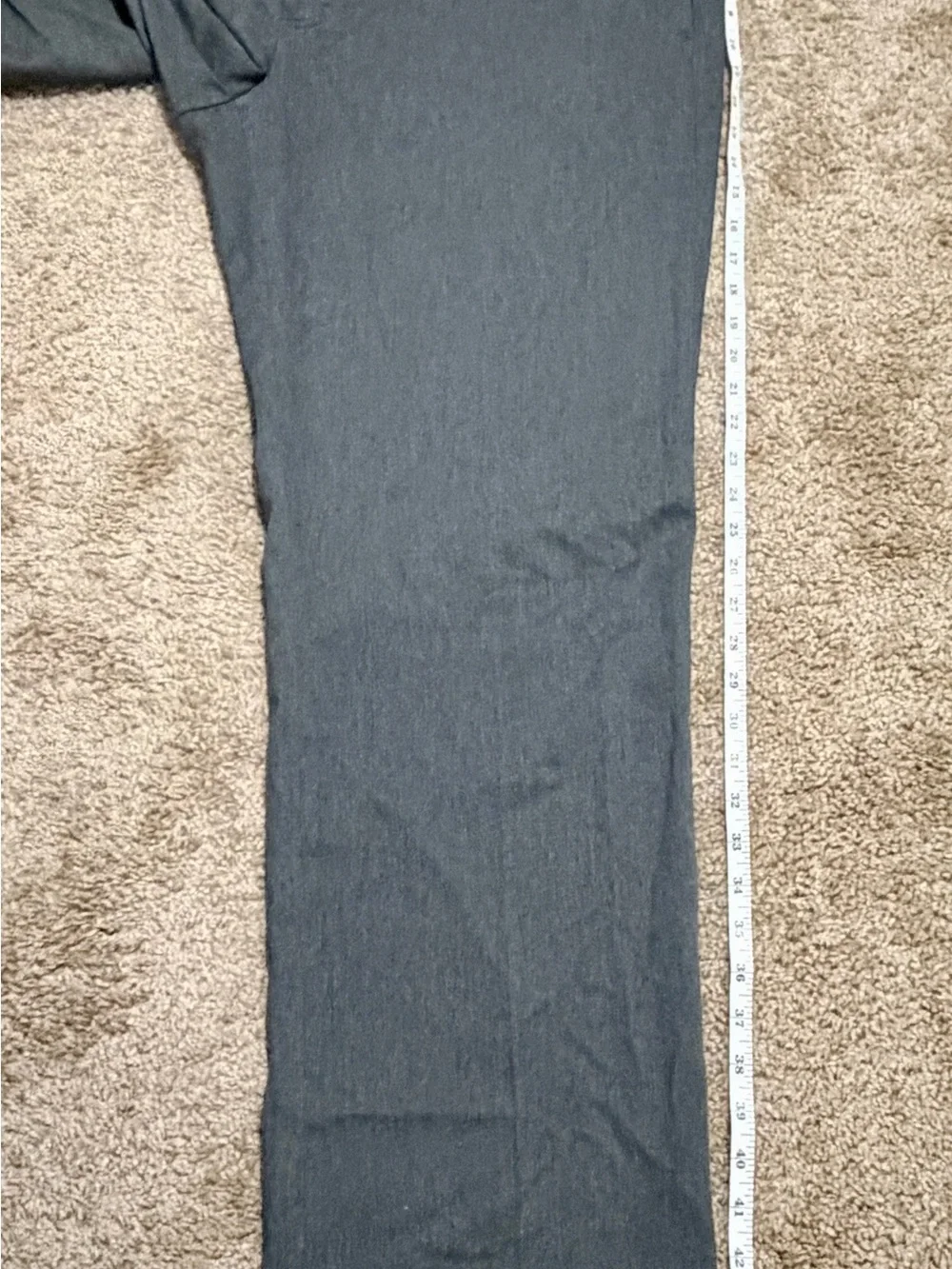 LL Bean Pants Men 42x34Gray Chino Flat Front Business Casual Standard Fit 292258